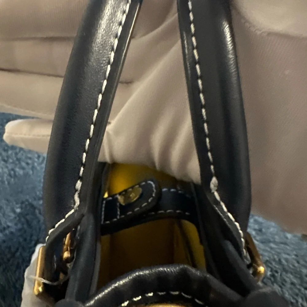 Tory Burch Monogram Mini Tote in Navy - Picture 6 of 7